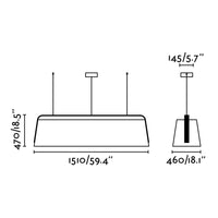 STOOD Lampada sospensione nera et legno
