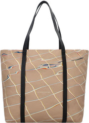 Borsa a Spalla Aurora Pool Print Shopper in Sabbia