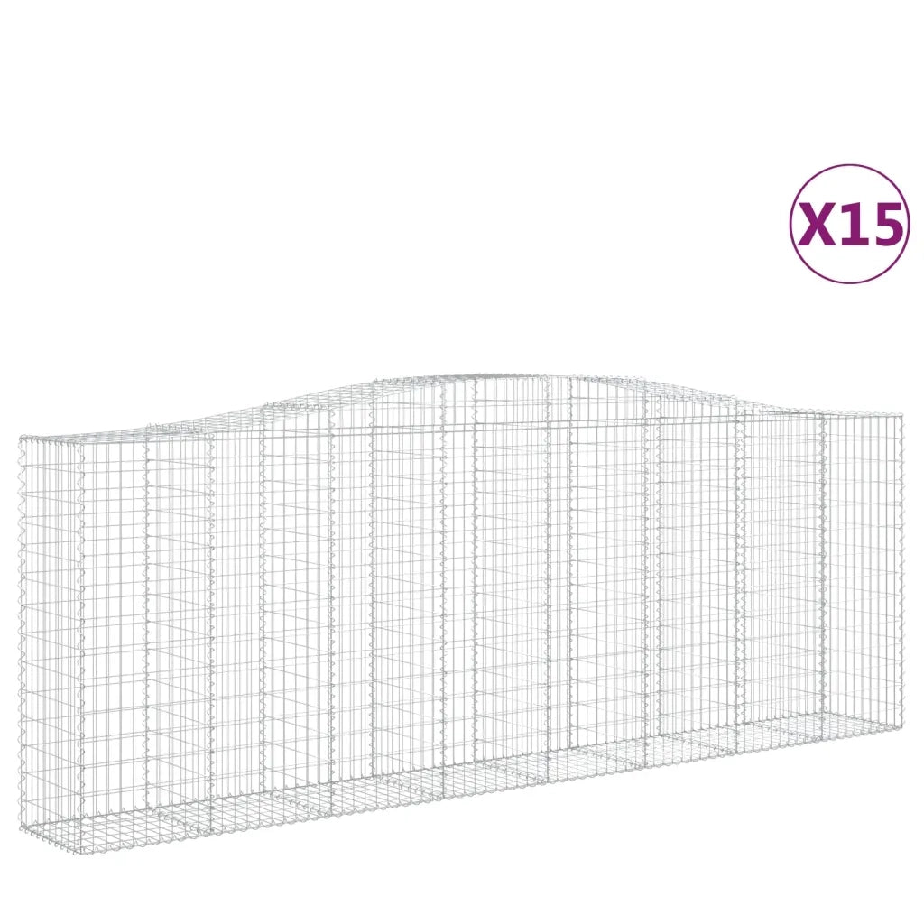Cesti Gabbioni ad Arco 15 pz 400x50x140/160 cm Ferro Zincato
