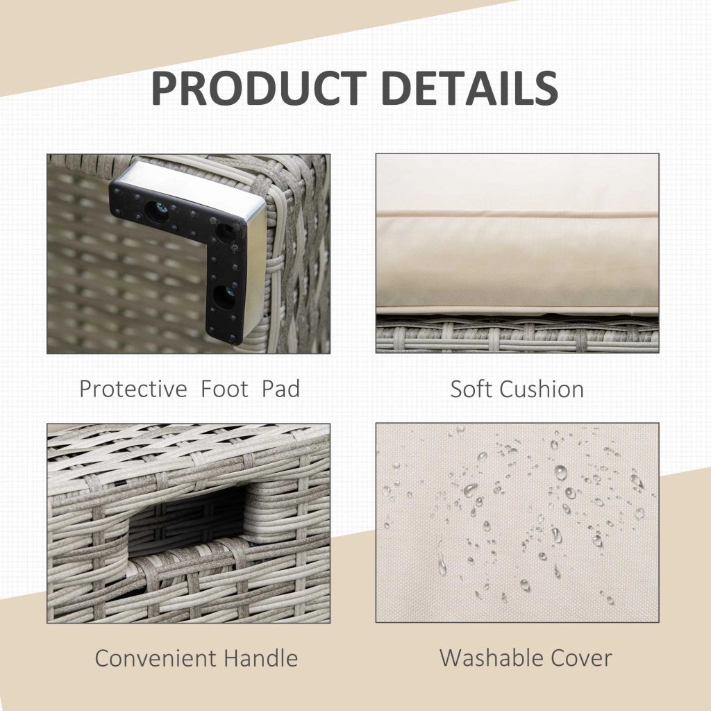 EasyComfort Salotto da Giardino in Rattan PE da 8 Pezzi con Poltrone, Tavolini e Sgabelli, Beige