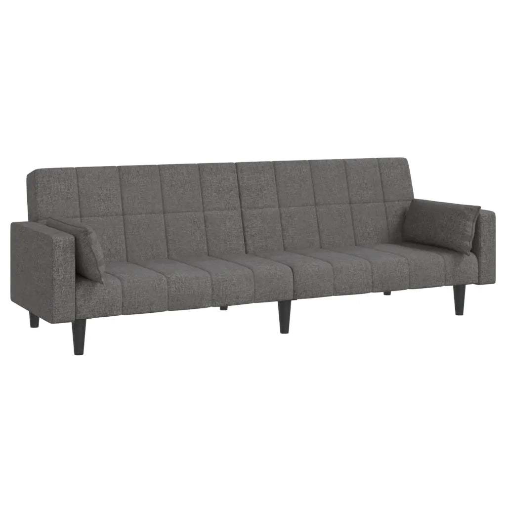 Divano Letto a 2 Posti con 2 Cuscini Grigio Chiaro in Tessuto 375833