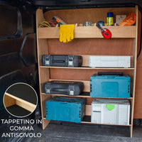 Scaffale per Ford Transit con Tappetini Gommati su Mensole Scaffale per Furgone