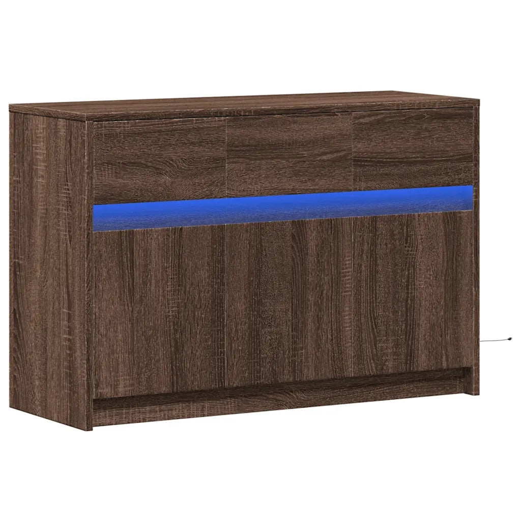 Mobile TV | Armadietto TV | Mobile Porta TV con LED Rovere Marrone 91x34x61 cm Truciolato