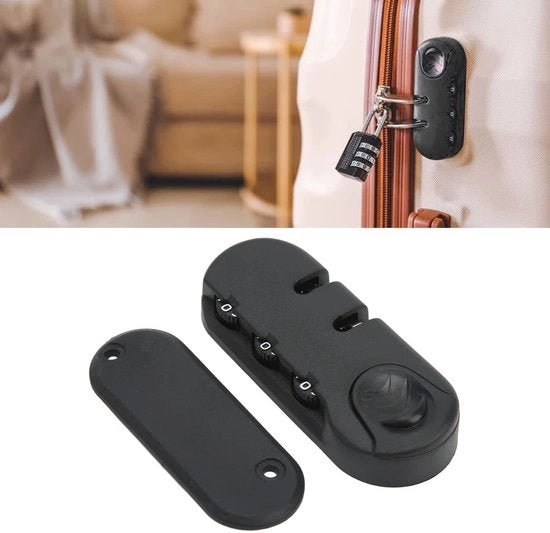 Blocco per Bagaglio - Chiusura per Valigia - Sicurezza per Viaggio - Formato Compatto - Codice a 3 cifre - Adatto per Valigie - Polimero e Acciaio Inox