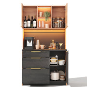 Colonna da cucina con 3 cassetti; LED e presa USB - in MDF - 100×40×180 cm - neutro