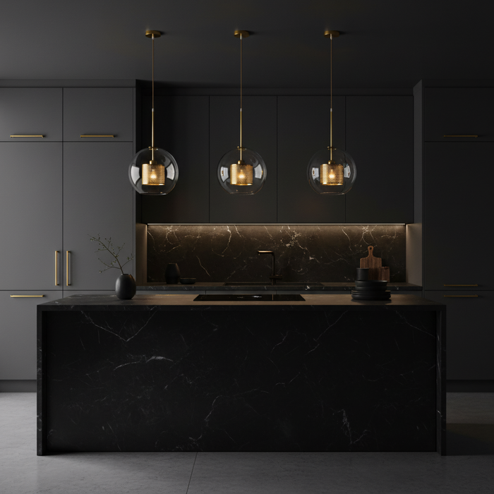 Lampada Pensile Di Vetro Oro Loft APP555-1CP 25cm