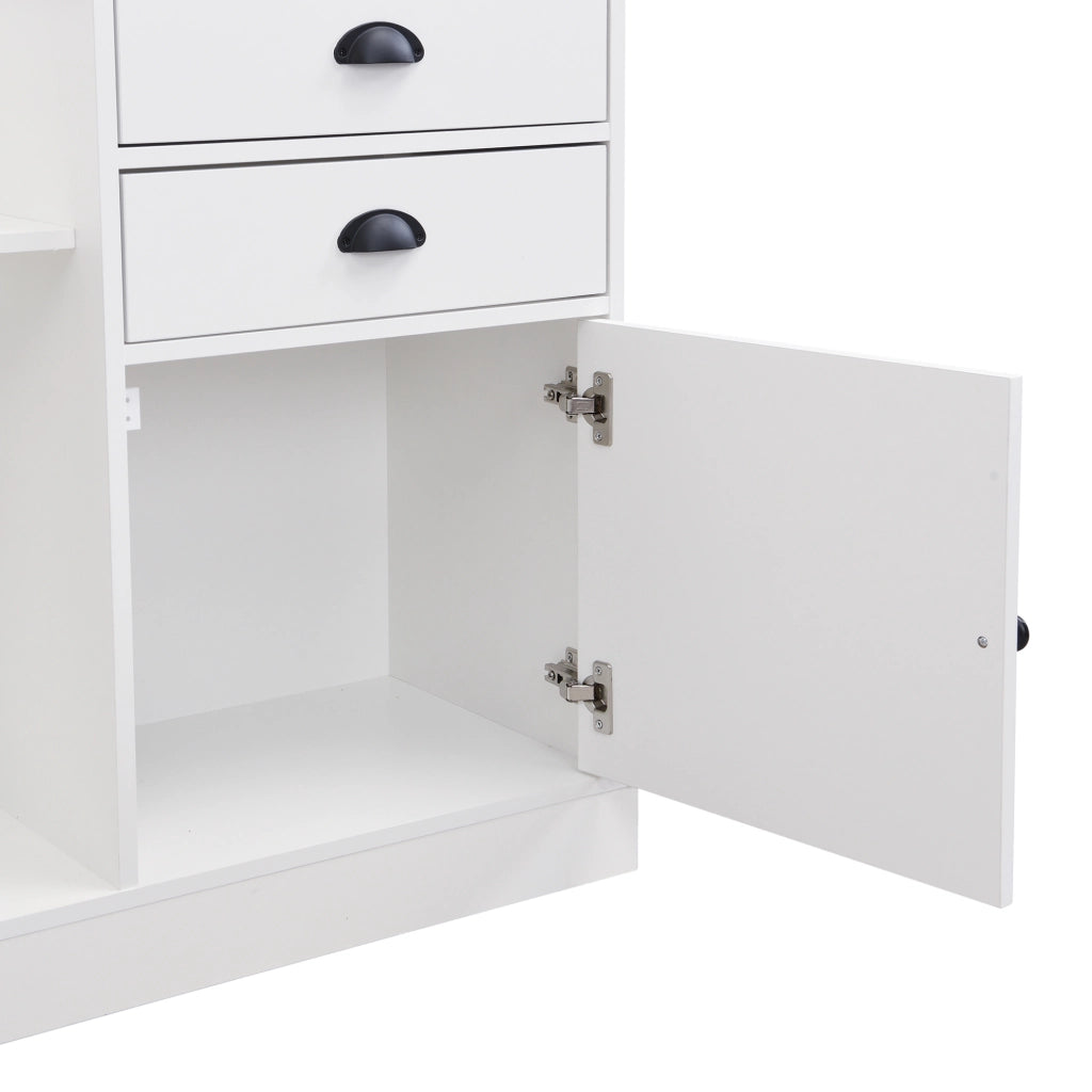 Mobile da ingresso 110，5x38x191 cm in truciolato bianco con specchio