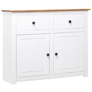 Credenza Bianca 93x40x80 cm in Legno Massello di Pino Panama cod mxl 40078