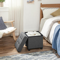 Valora PUFA Pouf portaoggetti in MDF grigio chiaro per camera da letto LSF014G01V1