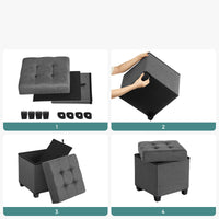 Valora PUFA Pouf portaoggetti in MDF grigio chiaro per camera da letto LSF014G01V1