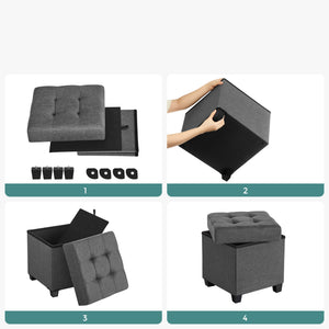 Valora PUFA Pouf portaoggetti in MDF grigio chiaro per camera da letto LSF014G01V1