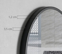 Specchio rotondo VALORA con mensola per bagno e ingresso, nero 80 cm
