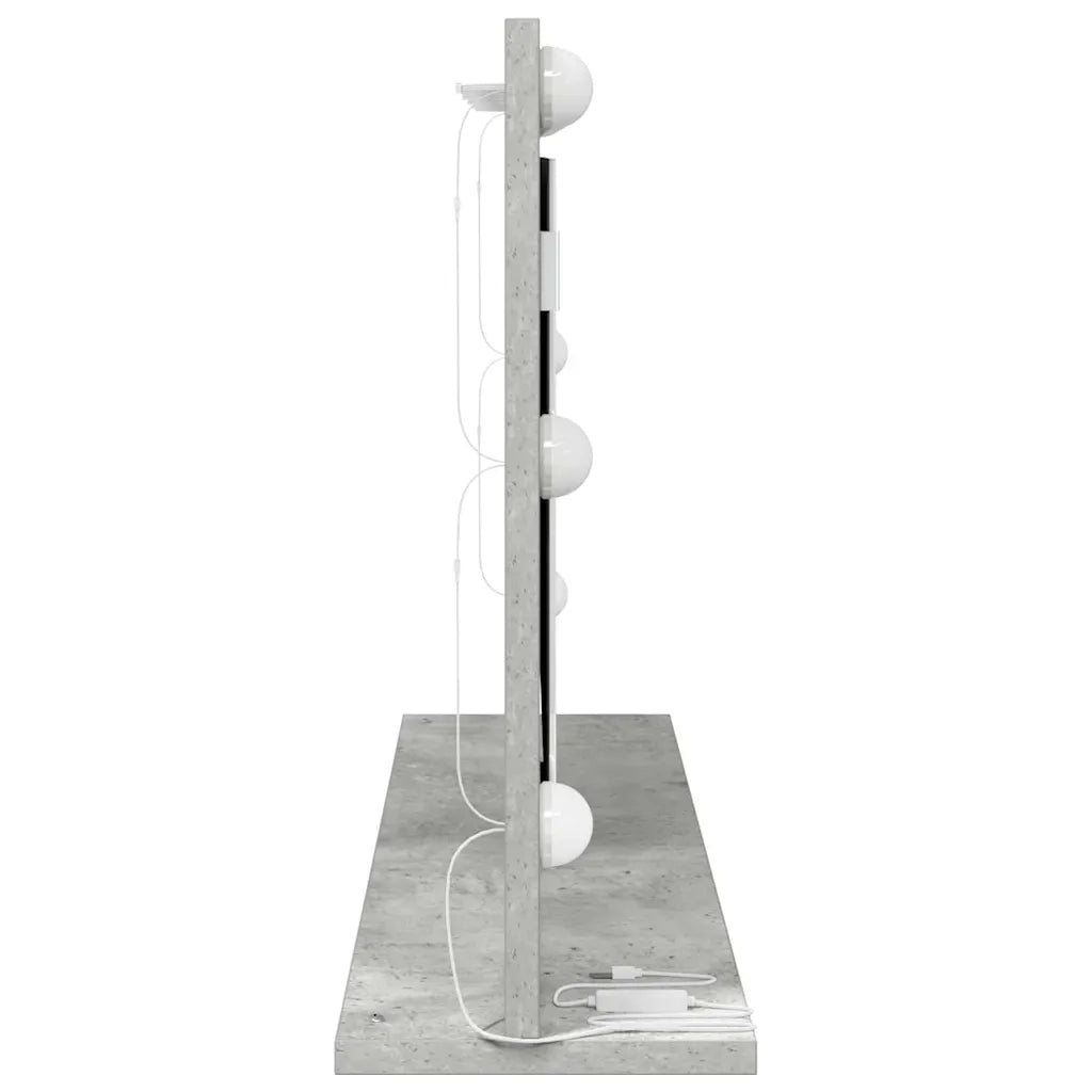 Specchio da Vanità Rettangolare Grigio cemento 80 x 45 x 18 cm 868320