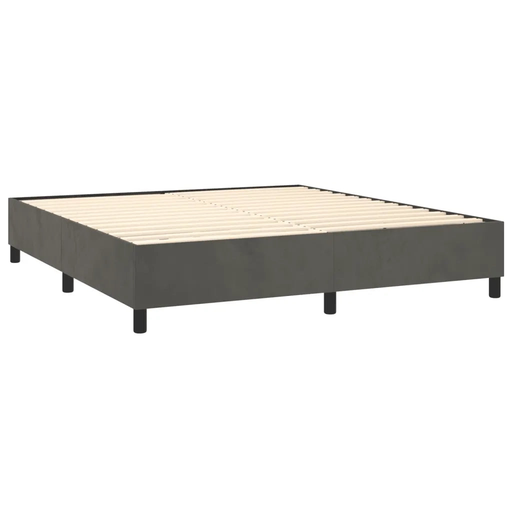 Letto a Molle con Materasso e LED Grigio Scuro 180x200 cm 3136078