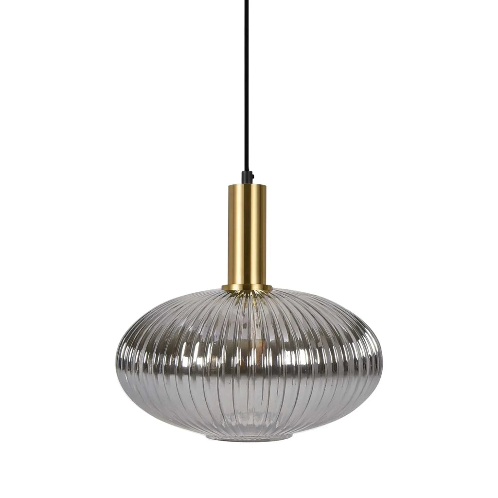 LÚZETE - LÁMPARA DE TECHO 1 LUZ TULIPA FUMÉ SPECCHIATO Ø30 E27 SHELBY