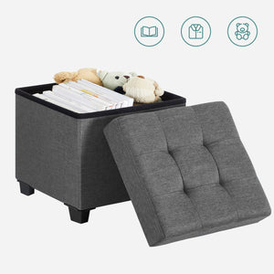 Valora PUFA Pouf portaoggetti in MDF grigio chiaro per camera da letto LSF014G01V1