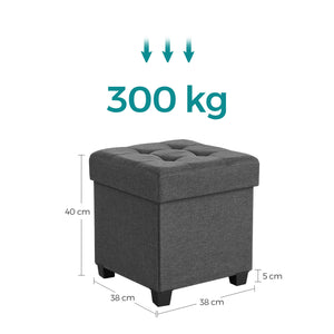 Valora PUFA Pouf portaoggetti in MDF grigio chiaro per camera da letto LSF014G01V1