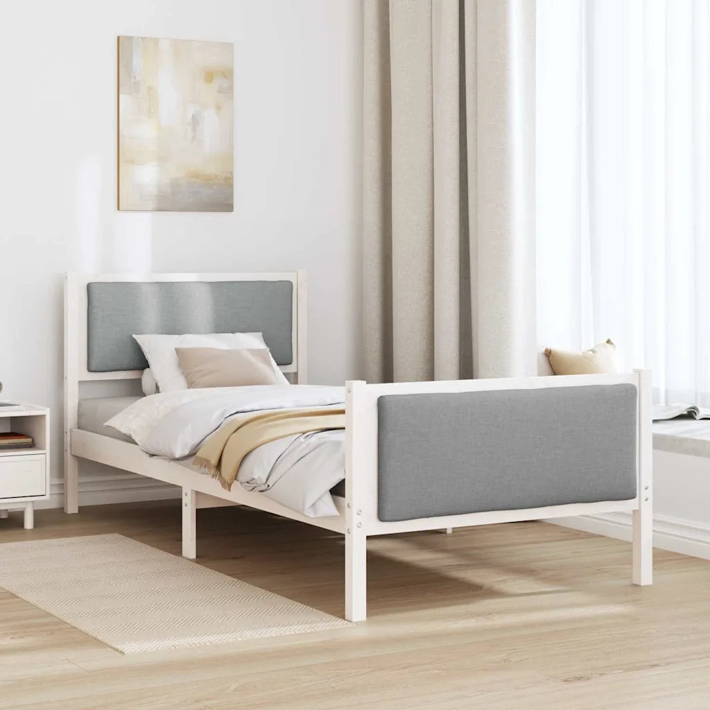 Struttura del letto Grigio chiaro 100 x 200 cm Tessuto 878353