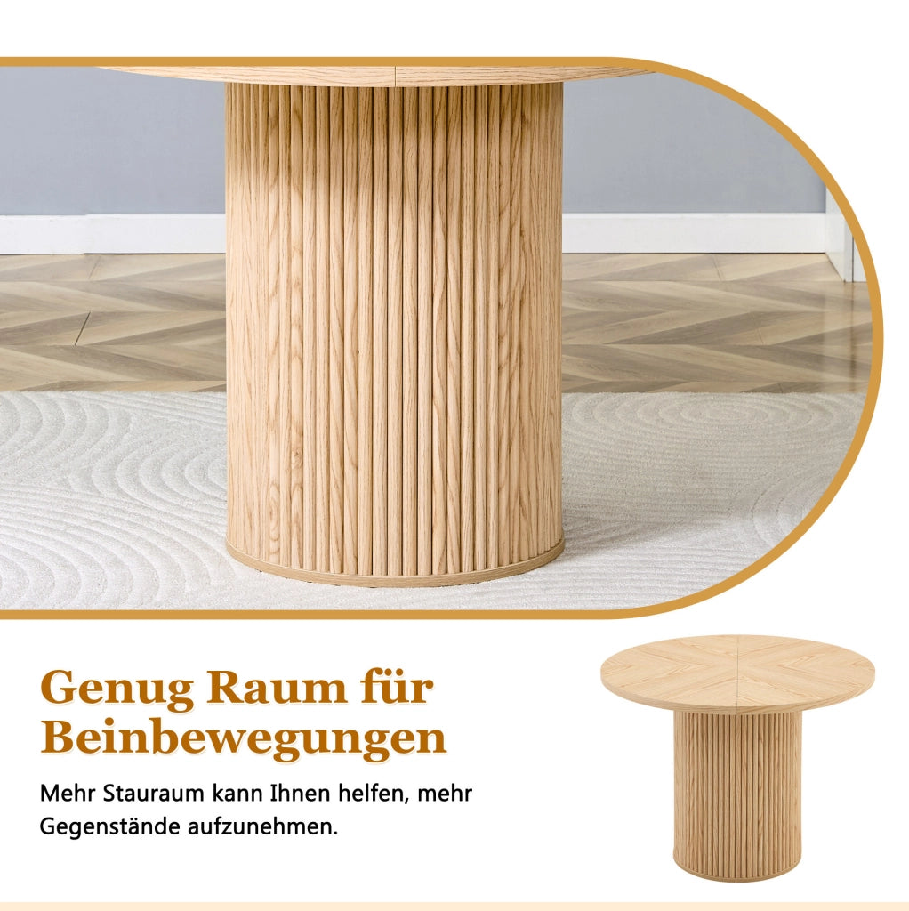 Tavolo da pranzo rotondo in MDF Ø 100 cm effetto legno