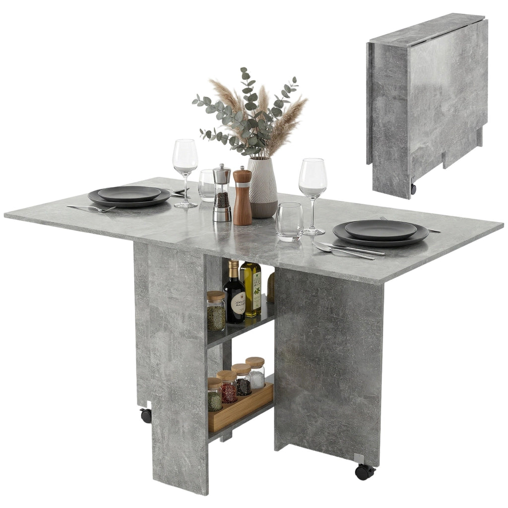 Tavolo da Pranzo Pieghevole Allungabile ¨C Zephmum ¨C Grigio Cemento