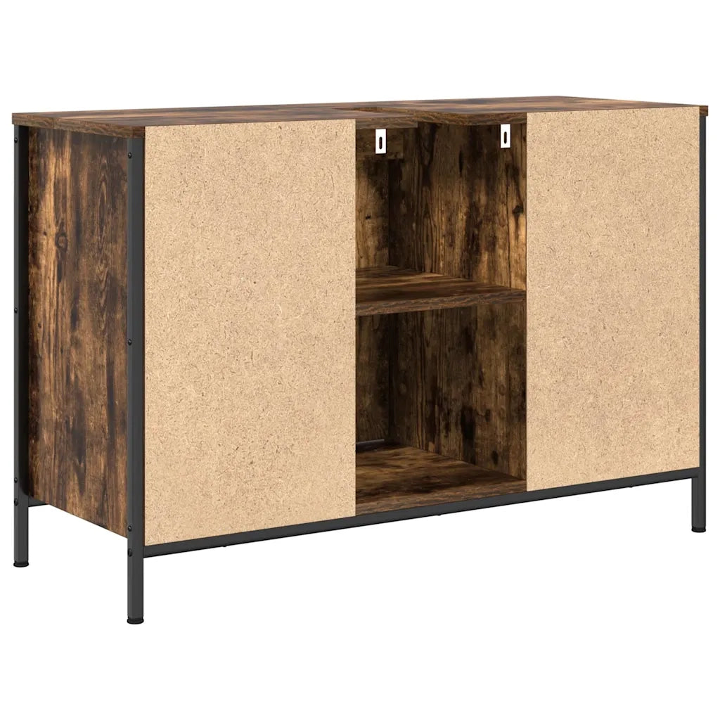 Mobile Lavabo con Cassetti-Armadietto da bagno Rovere Fumo 90x34,5x60 cm