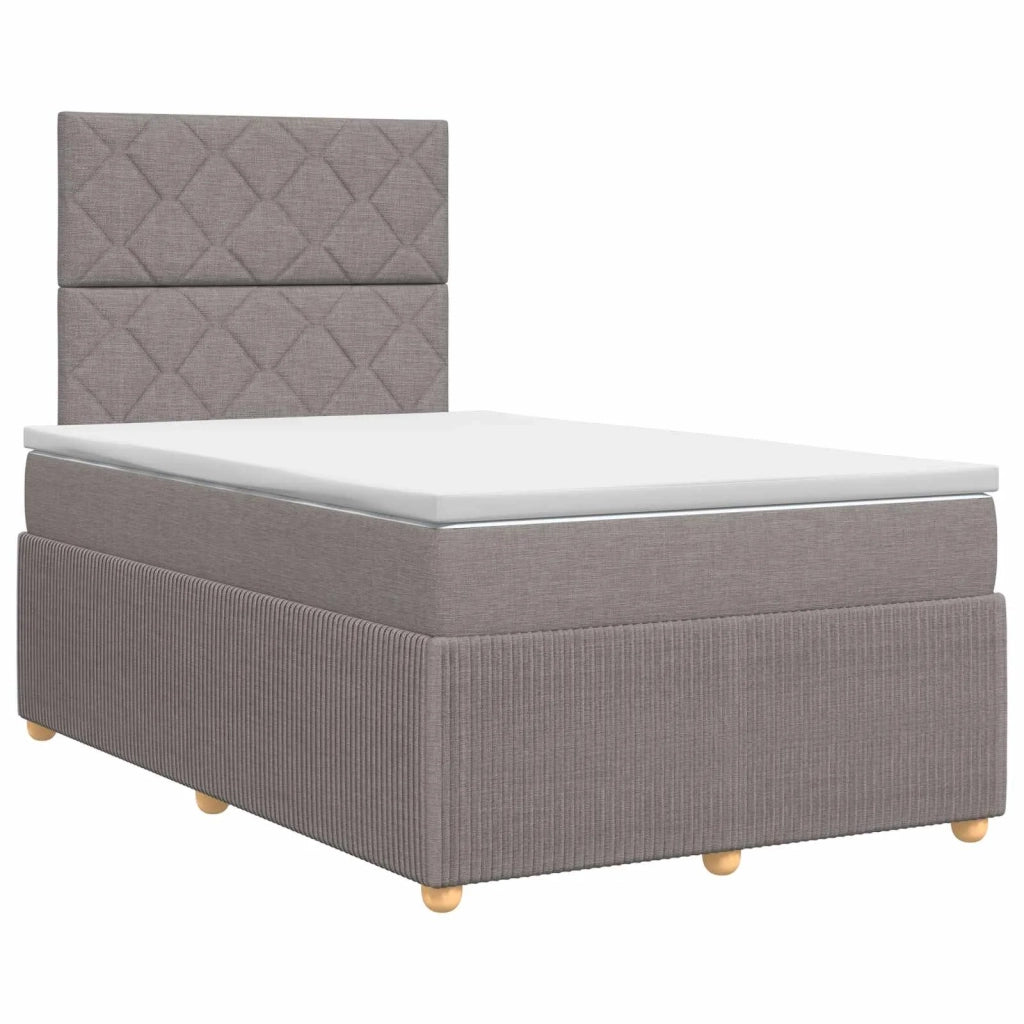 Letto box spring con materasso Tortora 120 x 190 cm Tessuto 3454358