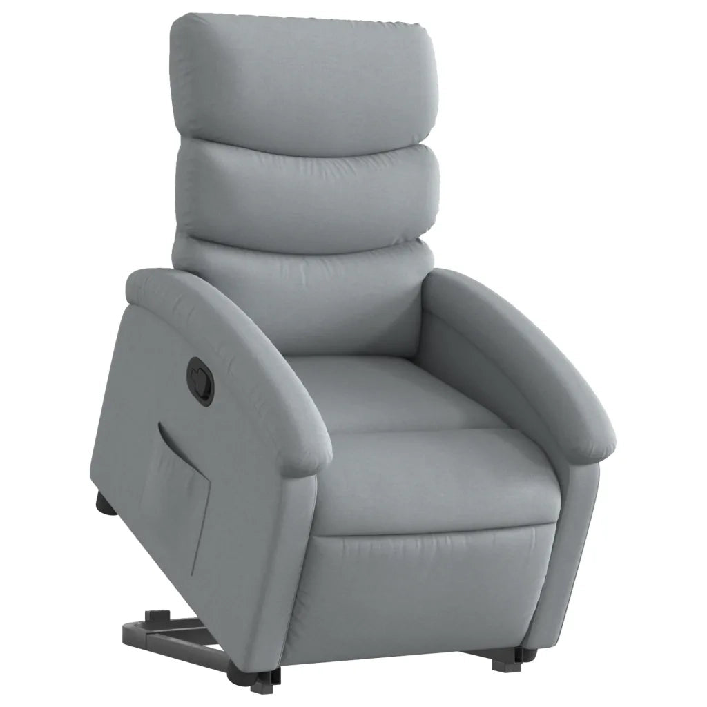 Divano Sedia-Poltrona Alzapersona Reclinabile Grigio Chiaro in Tessuto 208556