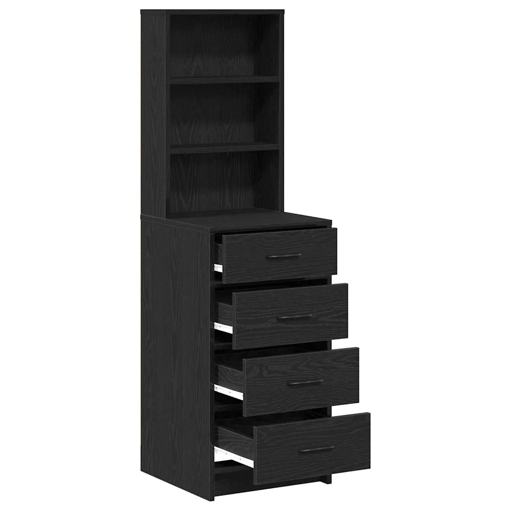 Credenza-Buffet-Armadio da cucina Rovere nero 40 x 41 x 135 cm Legno multistrato