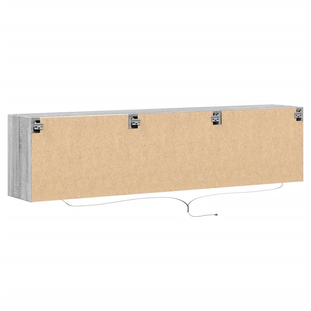Mobile TV multimediale scaffale TV credenza mobile TV sala da pranzo soggiorno camera da letto montaggio a parete con LED Sonoma 180 x 31 x 45 cm grigio 02_0027833