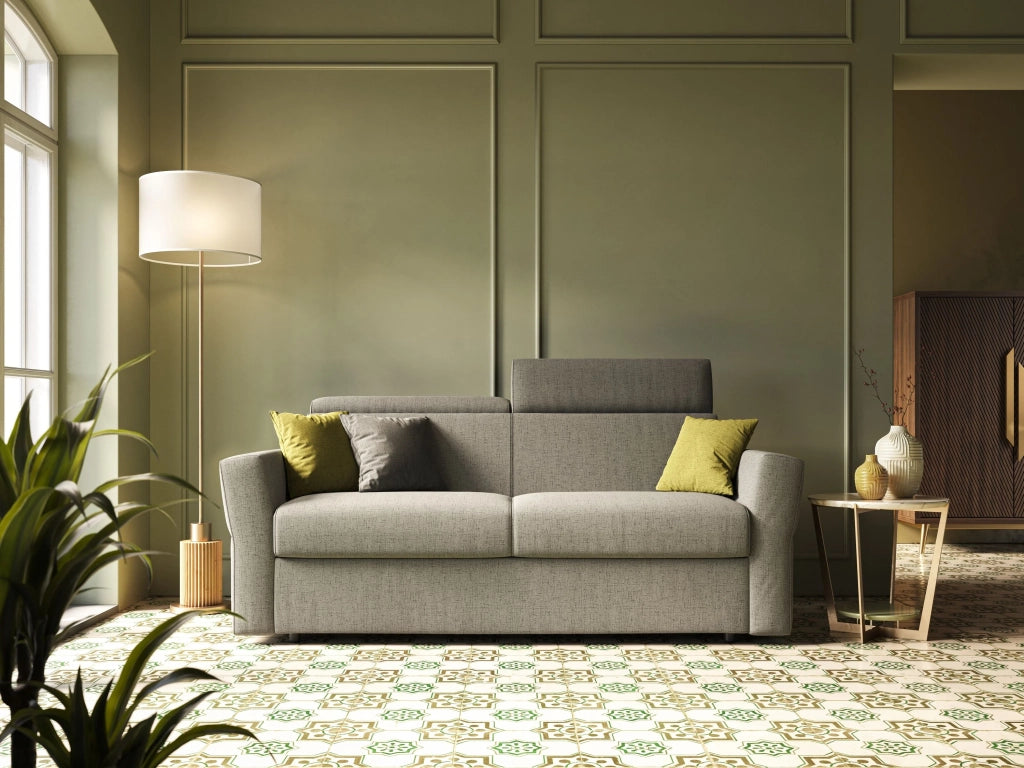 Avalon Divano letto con materasso H18 200 cm (mat. 140x197 cm) azzurro