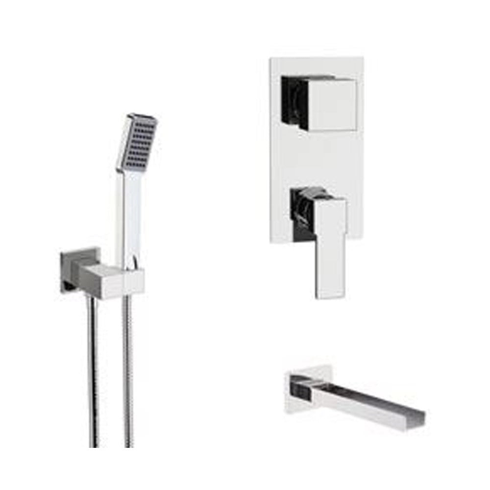 Set doccia con soffione ultrapiatto - serie qubika cascata