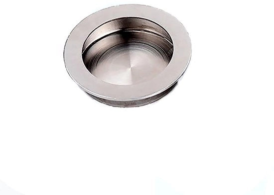 Maniglia per Porte Scorrevoli in Acciaio Inossidabile - Maniglia Nascosta - Adatta per Porte Scorrevoli e Porte a Cassetta - Inclusa la Fissazione con 4 Viti - Diametro 70mm - Utilizzabile in Ambito Residenziale e Commerciale - Maniglia per Porte