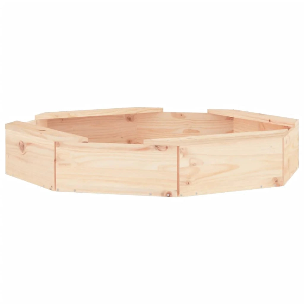 Sabbiera per bambini area giochi da giardino esterna con sedute ottagonali legno massello di pino marrone 02_0041544