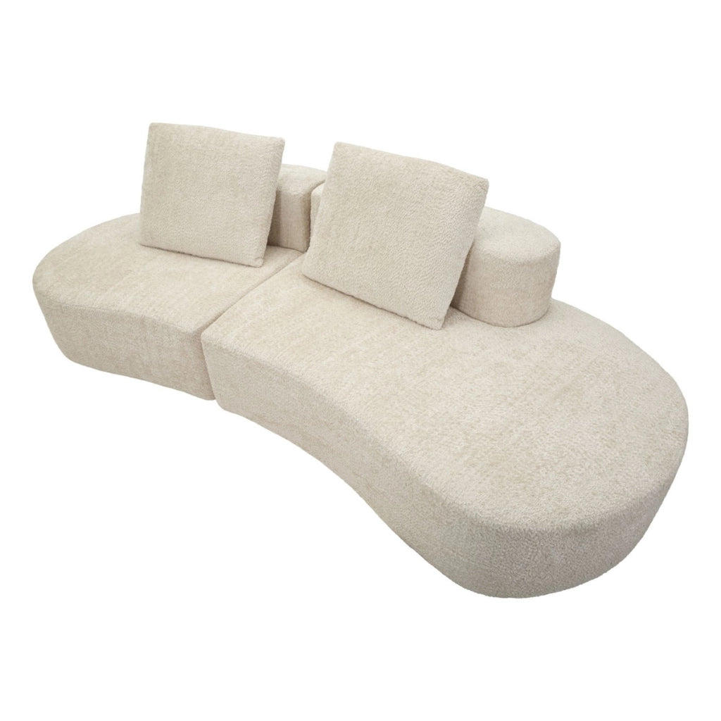 Divano Letto VKH1116, Bianco, Spugna, 238x92x78 cm