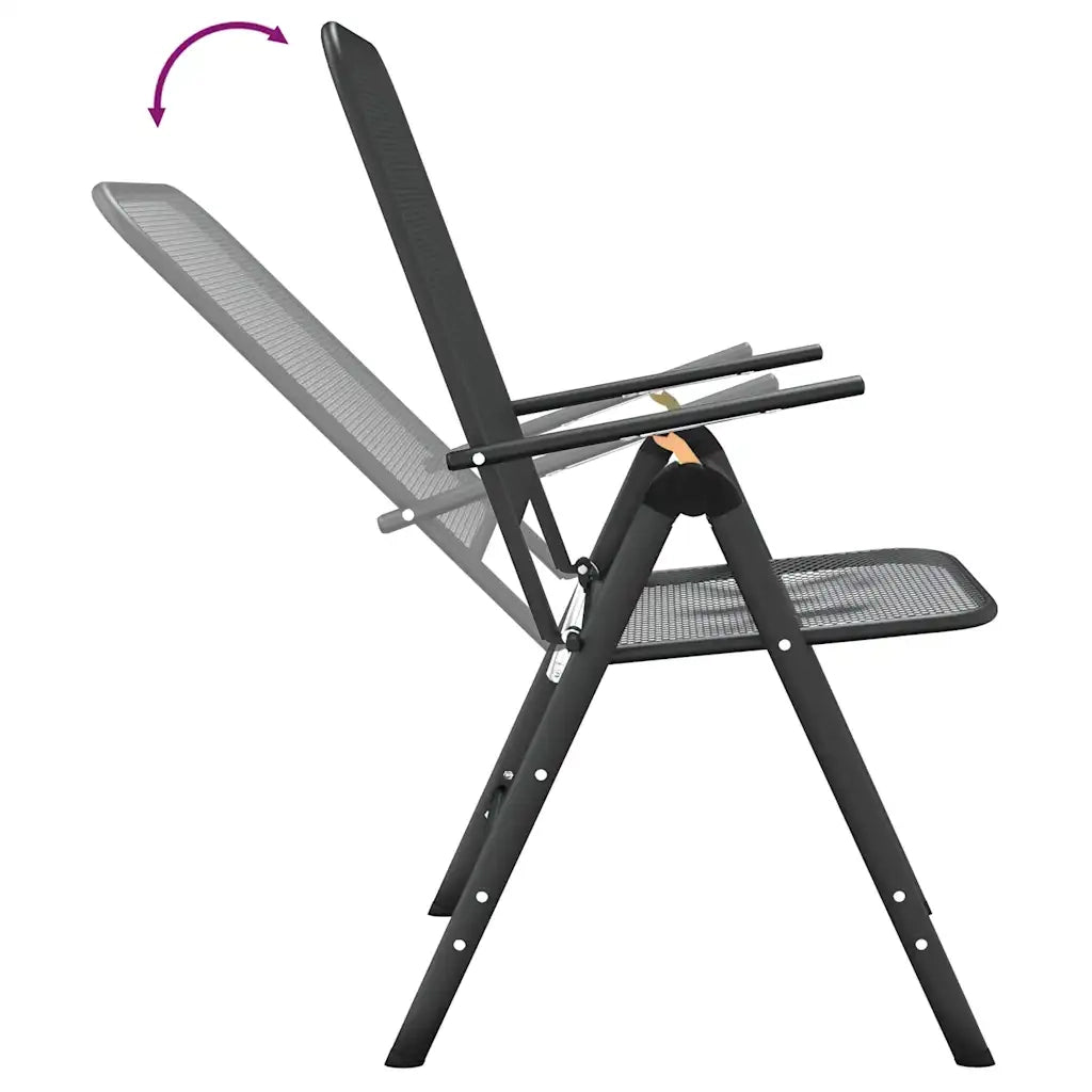 Set da Pranzo per Giardino 5pz Rete Metallica Espansa Antracite 3084714