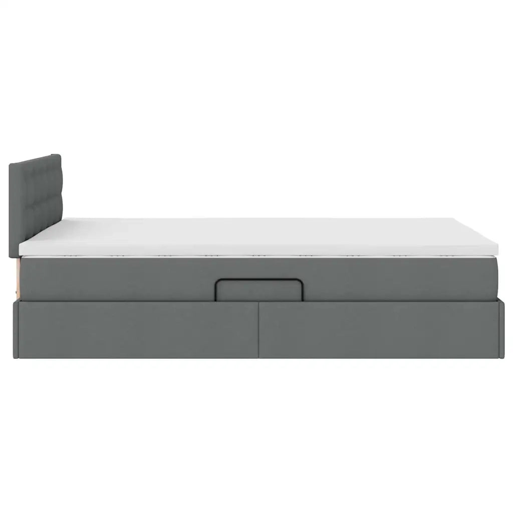 Letto con contenitore e materasso Grigio scuro 120 x 200 cm
