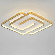 Trade Shop - Plafoniera Led 48w Quadrata Spirale Vortice Oro Lampadario Soffitto Luce 4000k 70654 -