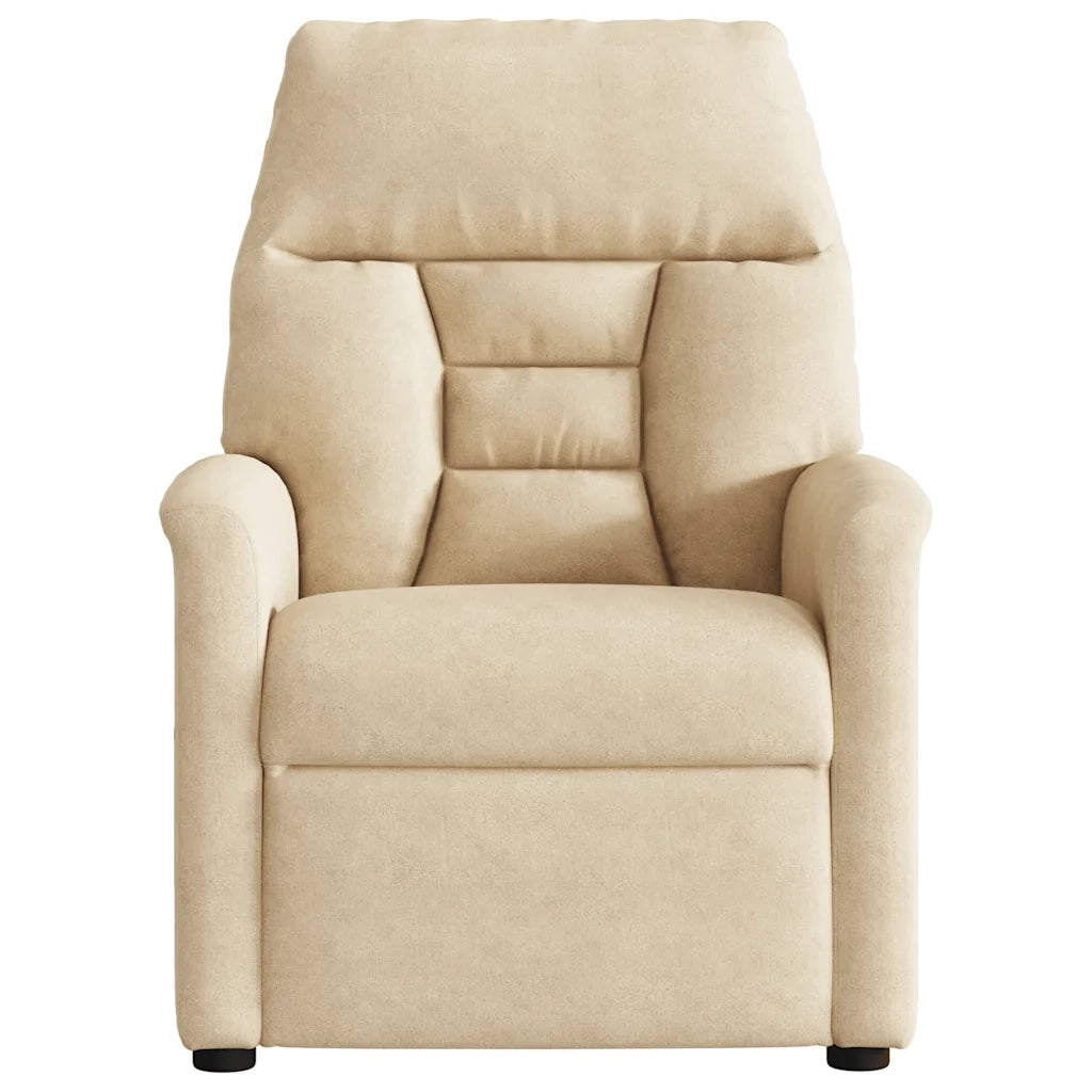 Poltrona Alzapersona Reclinabile Elettrica Crema in Microfibra 3303105