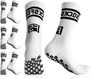 Set di 3 paia di calze antiscivolo per uomini e donne - Calze per calcio, pallacanestro e corsa in linea con grip antislip