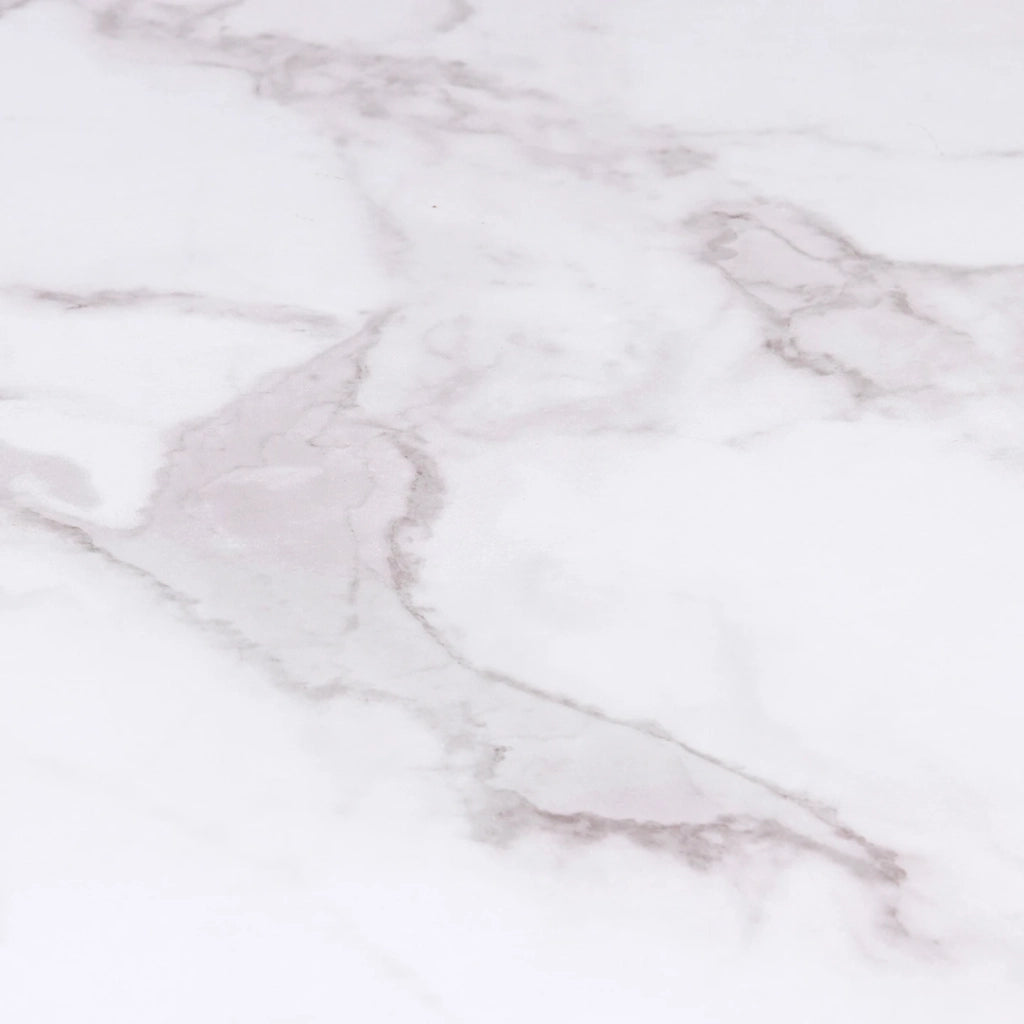 IDMarket - ALASKA Mesa de comedor para 4 personas con efecto mármol blanco y pata de araña de metal 110 cm