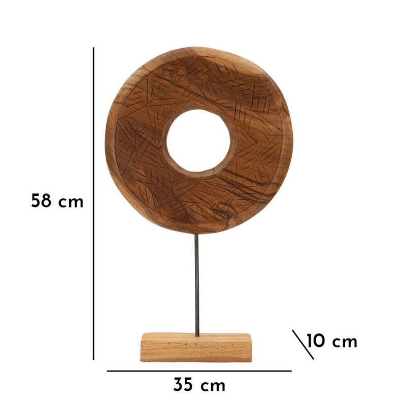 Scultura Dorat In Teak Riciclato cm 35x10x58 (pezzi Unici - Non Ripiani In Serie)