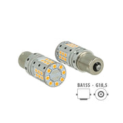 Lampada Led 1156 BA15S P21W Canbus 12V 25W Reale Arancione Per Frecce No Errore 32 Smd 3030