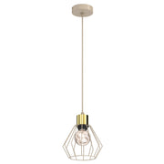 Lampada sospesa industriale Parkla 1xE27 beige oro