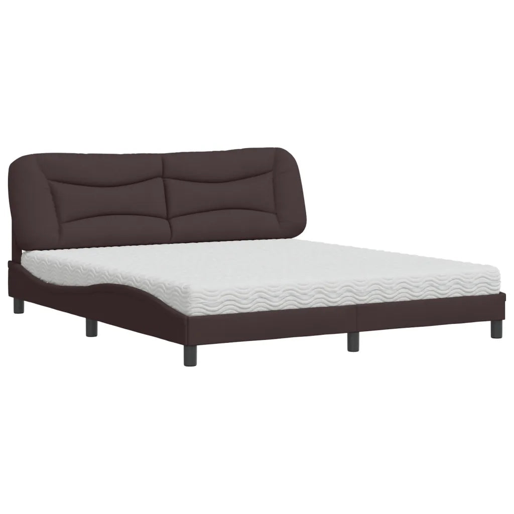 Letto con Materasso Hvar Marrone Scuro 180x200cm Tessuto 3208551