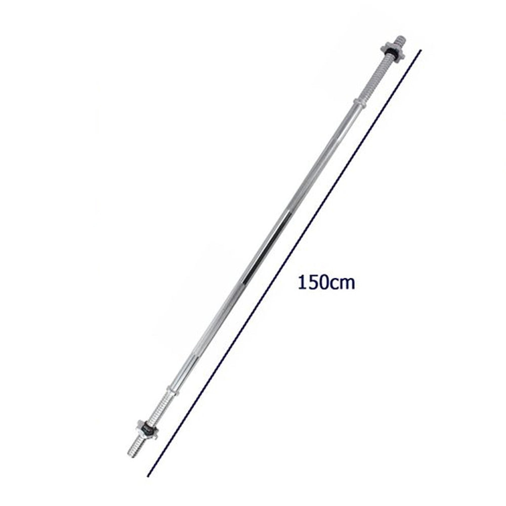 Trade Shop - Barra Bilanciere Lunghezza 150 Cm Antiscivolo Acciaio Cromato Palestra Fitness -