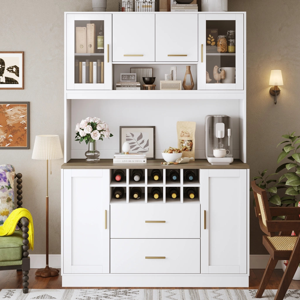 CREDENZA 120x36,3x180 cm con LED e prese USB, MDF bianco/nero