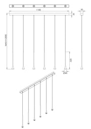 Lampada a Sospensione Susa LED 30W 2790lm 3000K Dimmerabile a taglio di fase, Struttura in Metallo Nero, IP20 - Susa