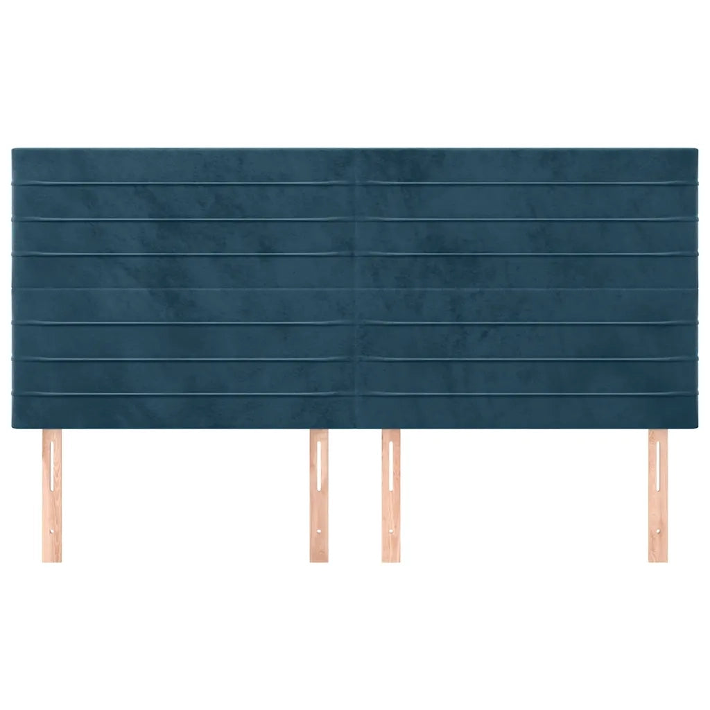 Testiera-Testata-Testiera Decorativa Blu Scuro 180x5x118/128 cm Velluto 460504