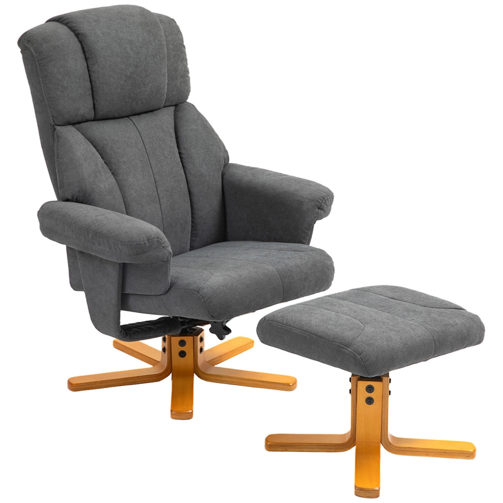 Poltrona relax reclinabile con poggiapiedi ¨C zephmum ¨C 79x80x104 cm grigio scuro