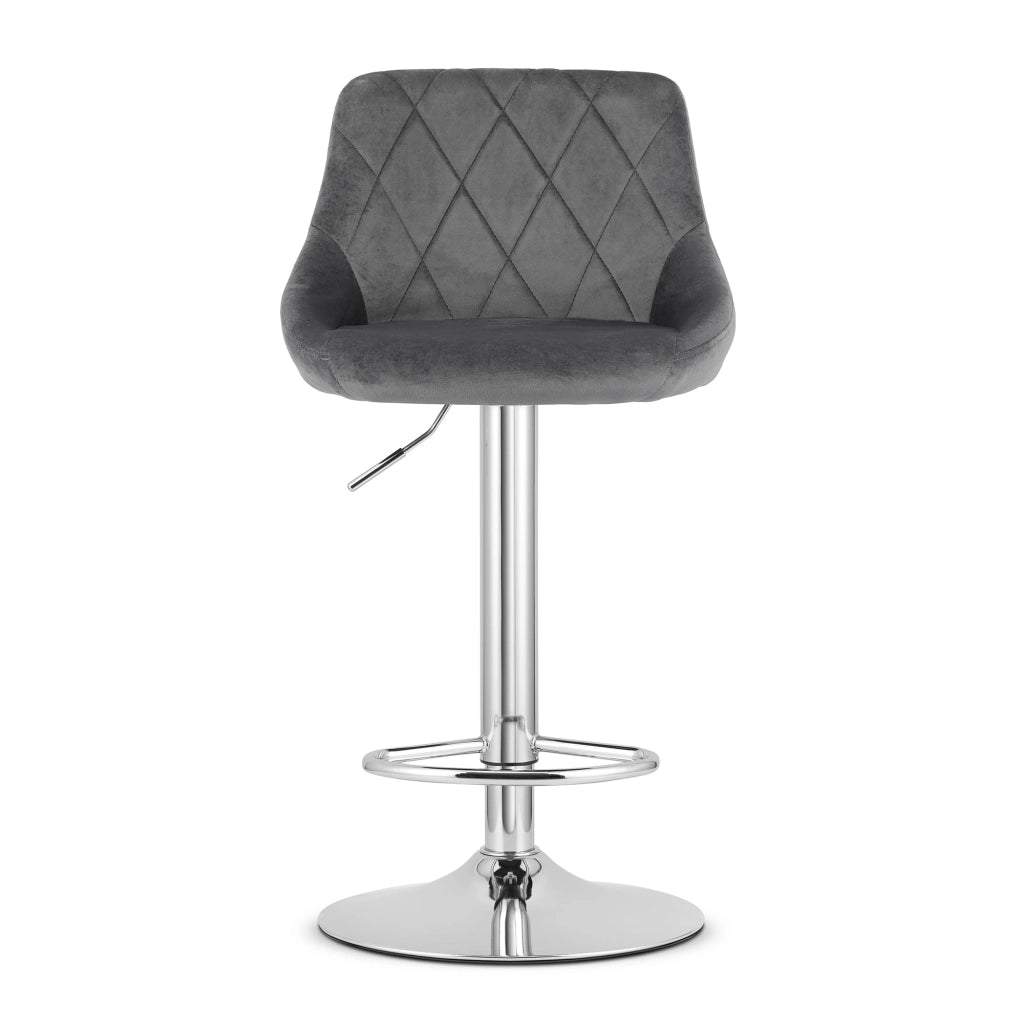 Sgabello girevole VALORA DAKA - Grigio velluto con base cromata